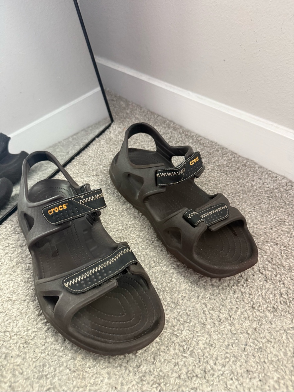Crocs Swiftwater River Comfort Brown Adjustable Straps Sandals Shoes Size 12